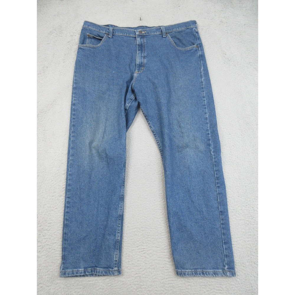 Wrangler Western Jeans Mens 40x30 Blue Straight High Rise Stretch Denim Workwear